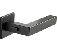 Marchesi Paire de béquilles Square Smart Look - Poignées de porte avec verrouillage intégré pour TS 50-57 mm, inox noir