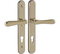 MARCHESI Poignée de porte élégante 22 - Poignée de porte sur plaque longue PZ 88 - Protection contre le feu - En laiton poli PVD