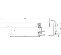 Marchesi poignée-poussoir porte d'entrée droite longueur 500mm - barre d'appui LA 300mm avec 2 supports, inox mat