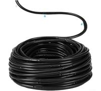 Marchfunny Tuyau d'égouttement de 6,35 mm en PVC résistant aux UV avec espacement des émetteurs de 15,2 cm pour une sortie constante dans les bancs de serre (noir, 30,5 m)