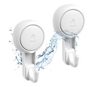 Marchpower Lot de 2 Crochet Ventouse Sous Vide Puissante Sans Perçage, Crochet Mural Résistants Jusqu'à 5 kg Réutilisables pour la Salle de Bain et Cuisine