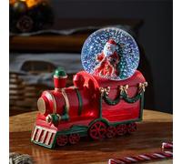 Marco Paul Boule à neige lumineuse à LED en forme de train - Fonctionne à piles - Avec lumières changeantes de couleur - Décoration d'intérieur festive