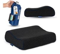 Marcolumb Coussin de Voyage - Coussin de Camping Ergonomique en Mousse à mémoire de Forme - avec Housse thermorégulatrice - Certifié Oeko-Tex - Fabriqué en Vert