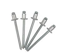 Marcopol Lot de 100 rivets aveugles 4,0 x 5 mm, tête bombée type ouverte, DIN 7337, rivets en aluminium et mandrin en acier, rivets pop (100, 4,0 x 5 mm) Argenté.