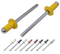 Marcopol Lot de 100 rivets aveugles peints, 3,2 x 8 mm, tête bombée, DIN 7337, rivets en aluminium et mandrin en acier, rivets pop (100, jaune Colza RAL 1021)
