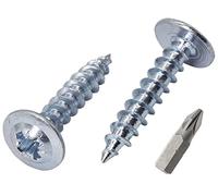 Marcopol Lot de 100 vis à bois en acier zingué Tête de réglage modifiée autotaraudeuse 4,0 x 20 mm Argenté