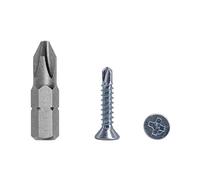 Marcopol Lot de 100 vis à tôle auto-foreuse DIN 7504 P en acier zingué 3,5 x 19 mm, vis à tôle auto-foreuse (PH cruciforme, tête fraisée cruciforme, autotaraudeuse (100, 3,5 x 19 mm), Argenté.