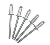 Marcopol Lot de 1000 rivets aveugles 4,0 x 10 mm à tête bombée type ouvert DIN 7337 en aluminium et mandrin en acier rivets pop (1000, 4,0 x 10 mm), Argenté.