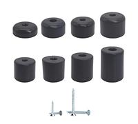 Marcopol Lot de 4 pieds de meubles noirs, hauteur 40 mm, diamètre 50 mm, matériau plastique, vis incluses (4, hauteur 40 mm)