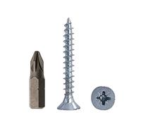 Marcopol Lot de 400 vis à bois en acier zingué 5,0 x 40 mm, universelles Pozi-Drive PZ, tête fraisée Pozidriv