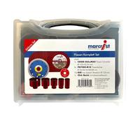 Marcrist Kit complet carrelage 125 mm + 1x coupe-carreau + 5x forets à carrelage + 10x disque à tronçonner inox + 1x bride de
