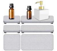Mardatt Ensemble de porte-savon en diatomite 4 en 1, plateau absorbant l'eau, porte-savon en terre de diatomée, porte-savon en pierre absorbant l'eau pour cuisine et salle de bain (gris)