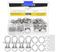 Mardatt Kit de Fabrication de 125 Pièces pour Porte-clés, Fermoirs Mousqueton, Crochets de Lanyard et Anneaux de Porte-clés, Anneaux Ouverts, Prolongateurs de Chaîne pour la Fabrication de Bijoux