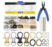 Mardatt Kit de Fabrication de Porte-clés 321 Pièces, 4 Couleurs, Fermeture Homard et Anneaux de Porte-clés, Anneaux de Liaison, Prolongateurs de Chaîne, Pince à Bague fendue pour la Fabrication de