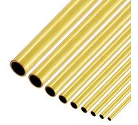 Mardatt Lot de 9 tubes ronds en laiton, 9 tailles, 2 mm, 2.5 mm, 3 mm, 3.5 mm, 4 mm, 5 mm, 6 mm, 8 mm, 9 mm ODx0.5 mm, haute résistance, tube droit sans couture pour modèle de loisirs
