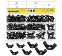 Mardatt Wing Nuts Kit d'assortiment, tailles assorties, en acier au carbone, écrous d'aile, fixations d'aile, rainure papillon (métrique)