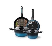 MARE Batterie de Cuisine Induction en Acier Forgé 6 Pièces, Antiadhésive, sans P Mare Bleu