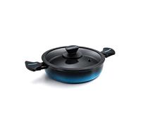 MARE Faitout Bas Induction en Acier Forgé 28cm, Antiadhésif sans PFOA, Tous Feux Mare Bleu