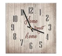 Mareli Horloge Murale, Largeur 42 x 42 cm et côté 30 cm, Cadran en Bois recouvert de Papier laminé Mat imprimé, pour Salon, Cuisine, Bureau, mécanisme Silencieux, Beige