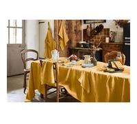 MARGAUX - Nappe Rectangulaire 170x250cm Lin Lavé Coloris Miel - Altobuy Jaune G