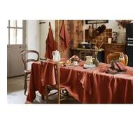 MARGAUX - Nappe Rectangulaire 170x250cm Lin Lavé Coloris Paprika - Altobuy Orange G