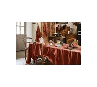 MARGAUX - Nappe Rectangulaire 170x350cm Lin Lavé Coloris Paprika -