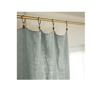 MARGAUX - Rideau Ajustable 140x270cm Lin Lavé Eucalyptus + 8 Anneaux Pince - ACTOME G