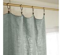 MARGAUX - Rideau Ajustable 140x270cm Lin Lavé Eucalyptus + 8 Anneaux Pince - ACTOME G