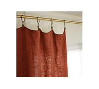 MARGAUX - Rideau Ajustable 140x270cm Lin Lavé Paprika + 8 Anneaux Pince - Altobuy G