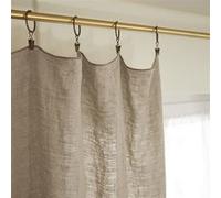 MARGAUX - Rideau Ajustable 140x270cm Lin Lavé Sable + 8 Anneaux Pince - Altobuy G