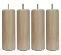 MARGOT 3700527815763 Caméléon Cylindre Lot de 4 Pieds de lit Bois Vernis naturel Hauteur 20 cm, Natural Wood