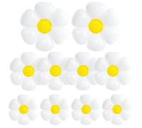 Marguerite Ballons Foil, 10 Pièces Blanc Fleur Ballons, Ballon en Aluminium Mylar Marguerite, Ballon Fleur Décorations pour Baby Shower, Mariage, Anniversaire Fille, Bébé Baptême(3 Tailles)