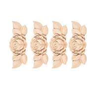Marhynchus Appliques D Angle Florales Sculptées en Bois, Ornements (D) | Appliques en Bois sculpté, Dos Lisse, 2 Motifs, pour Portes, Murs, Fenêtres