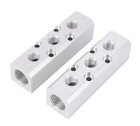 Marhynchus Collecteur d'air en Aluminium, Bloc de Compresseur d'air Pneumatique en Alliage 'Aluminium, 3 Voies 5 Ports avec Sortie NPT de 1 4 Pouces et Entrée NPT de 1 2 Pouces, pour Systèmes