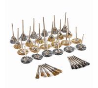 Marhynchus Ensemble de Brosses Métalliques, Brosse Métallique en Acier Inoxydable et Brosse Métallique en Laiton, 36 Pièces avec Meules en Forme de Stylo pour l'élimination de la Rouille,