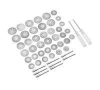 Marhynchus Jeu de Meules de Coupe Assortiment de Meules à Tronçonner Diamantées 50 Pièces Ensemble de Disques de Coupe en Métal avec Tournevis et Bielle 16 Mm 18 Mm 22 25 pour les Utilisateurs