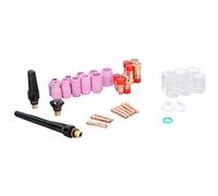 Marhynchus Kit d'accessoires de Soudage TIG, Ensemble de Lentilles à Gaz de Soudage en Cuivre et Quartz, 49 Pièces, Kit de Pinces de Buse en Verre pour à l'arc Sous Argon pour Soudeurs au