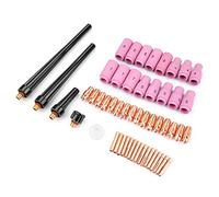 Marhynchus Kit de Pièces de Torche de Soudage TIG, Ensemble de 53 Tasses de Pince de Buse de Lentille à Gaz en Céramique pour WP9 WP20 WP25 avec 4 Capuchons Arrière 4 Tailles pour le Remplacement de