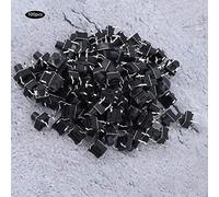 Marhynchus Lot de 100 Interrupteurs Tactiles 6 X 6 X 7 Mm pour Montage sur PCB, Bouton-poussoir Tactile, en Plastique, Fer, Conception DIP à Réinitialisation Automatique pour Circuits Imprimés,