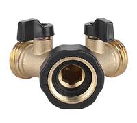 Marhynchus Répartiteur de Tuyau d'arrosage Connecteur d'arrosage en Laiton avec Valve en Y 3 4 Pouces NPT pour une Utilisation Extérieure et Intérieure Corps en Laiton et ABS Distribution 'eau à
