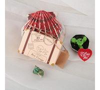 Marhynchus Valise Boîtes à Faveurs 50-pack Décor de Mariage de Fête de | Construction en Papier, 3,15 X 1,18 X 1,97 Pouces, Comprend des étiquettes et des Cordes, pour Bonbons ou Bijoux