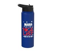Maria On The Nice List Nom de Noël amusant Maria Stainless Steel Insulated Water Bottle