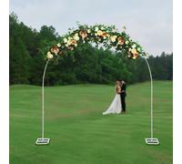 Mariage arc métal ballon arc roses mariage stander arch stander avec base solide pour la fête de mariage décoration 2.9*2.3m (blanc)