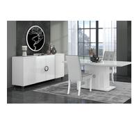 Buffet 4P avec Leds + Table Allongeable 160-200cm - MARIKA - ALTOBUY Blanc G