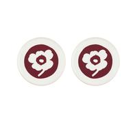 Marimekko Assiette Oiva Unikko Ø25 cm. lot de 2 White-dark cherry-brown
