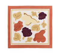 Marimekko Kukasta Kukkaan bougie White-terrac-ochre-plum. 140x140 cm