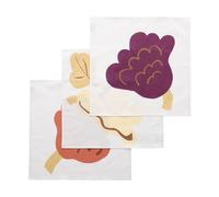 Marimekko Kukasta Kukkaan serviette en tissu White-plum-terrac-ochre. lot de 3