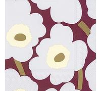 Marimekko Marimekko Unikko Bordeaux - Serviettes de table en papier 33 cm carrées 3 plis 50,8 cm