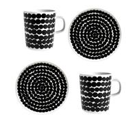 Marimekko Set de petit-déjeuner Räsymatto Blanc-noir