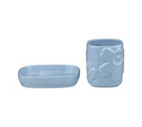 Marimekko Set de salle de bain Unikko 2 pièces Bleu